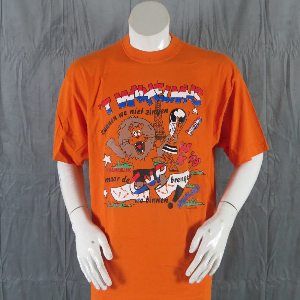 1998 World Cup Supporter Shirt - Team Holland -We Can't Sing but We Win -Mens M